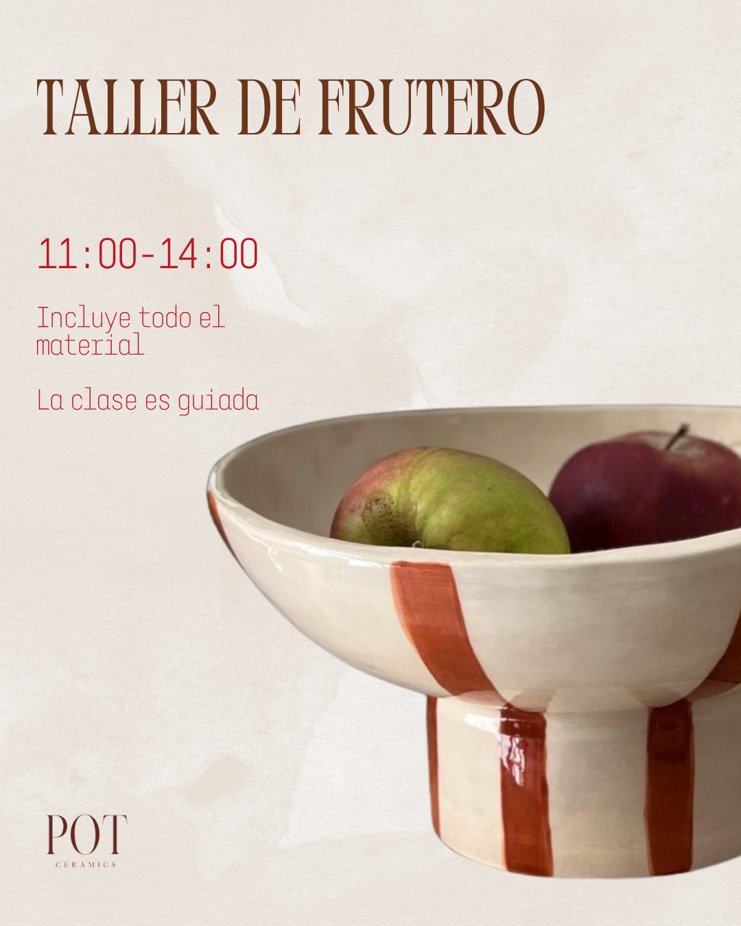 Taller Frutero de cerámica en Pot Studio