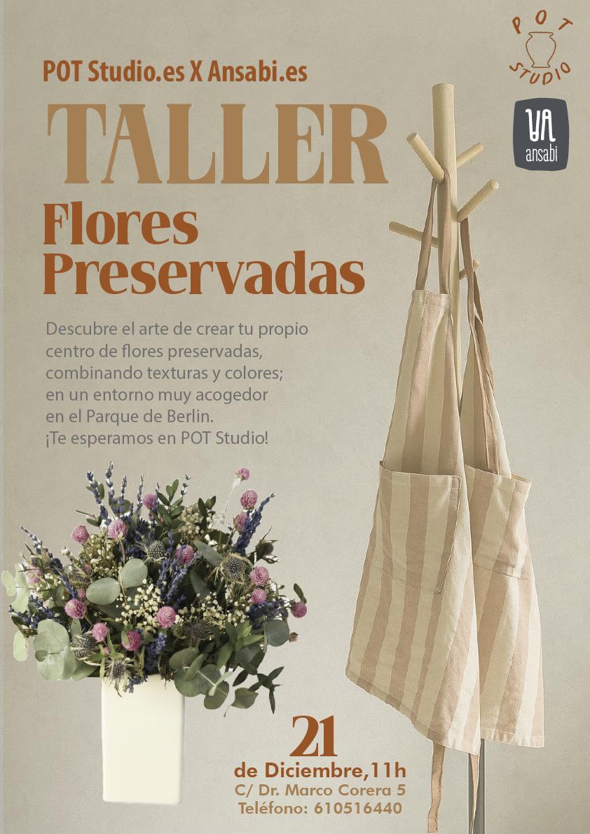 Taller centro flores preservadas